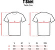 Outline vector illustration of unisex short sleeve t-shirts - sizing chart, for cloth template size label