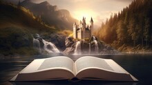 Open Book With A Castle.