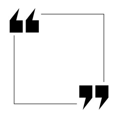 Set of quote mark, quotes icon vector sign design square box