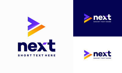 Wall Mural - modern next logo designs concept vector, arrow logo designs concept