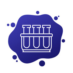 Poster - test tubes line icon, lab testing vector