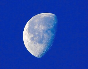 Poster - Closeup of the half of the moon, cool for background