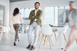 © M Bam/peopleimages.com - Busy office, portrait and proud man with business leadership, employee management and workspace confidence. Happy professional worker, manager or asian person arms crossed in startup job or career