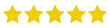 © LiudmilaMila - Five gold stars rating sign icon for websites with product and service reviews in PNG format