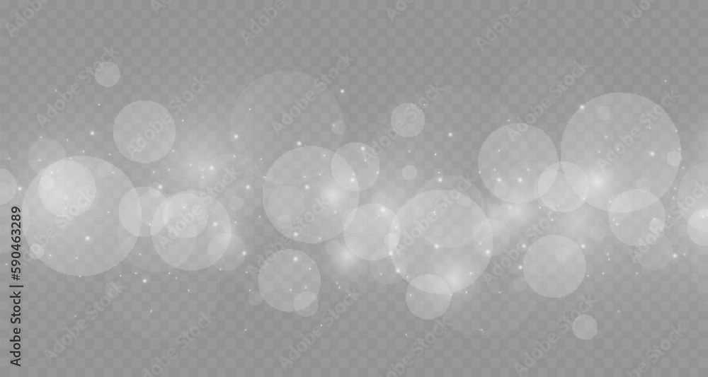 Dust sparks and stars shine with a special light. Christmas light ...