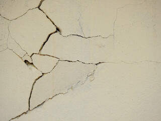 Wall Mural - crack yellow concrete wall texture