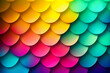 Multi colored fish scale pattern. Colorful abstract scale background. Rainbow scales pattern. Generative AI.