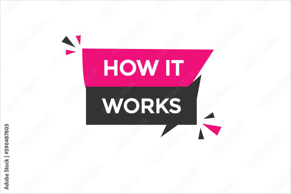 how it works vectors.sign label bubble speech how it works Stock Vector ...