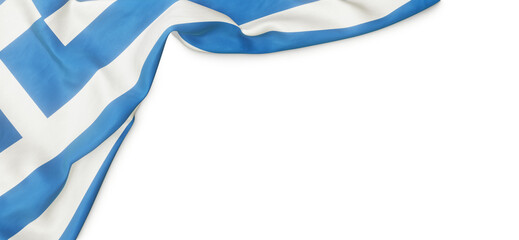 Wall Mural - Banner with flag of Greece over transparent background. 3D rendering