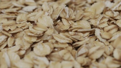 Wall Mural - Oat flakes flattened close-up.