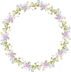 Poster - elegant floral frame with meadow flowers