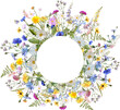 © milavas - round frame with meadow flowers and herbs