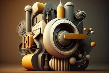 world industrial design day illustration generative ai