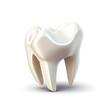 © Elena Uve - 3D design of tooth over white background. Generative AI.