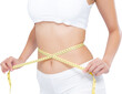© N_studio - beautiful portrait asian woman diet and slim with measuring waist for weight, girl have cellulite and calories loss with tape measure, health and wellness concept.