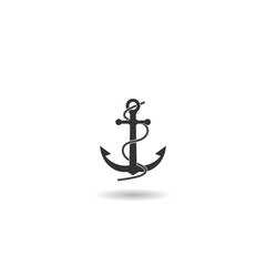 Canvas Print - Anchor logo icon boat ship with shadow