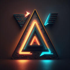 A neon letter a with a blue light on it