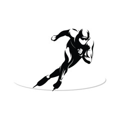 Wall Mural - Silhouette of a speed skater vector illustration. Sport emblem. Winter sport vector icon.