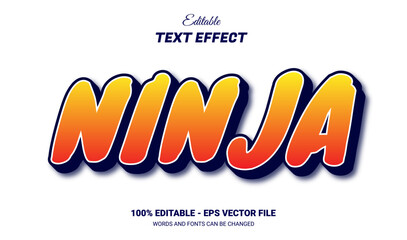Wall Mural - Ninja editable text effect style, anime style text
