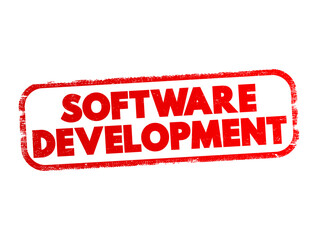 Wall Mural - software development - set of computer science activities dedicated to the process of creating, desi