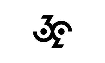 minimalist number 39 logo design