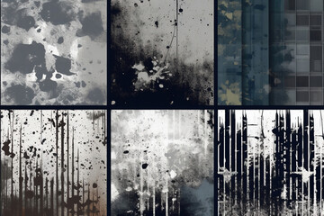 Grunge urban backgrounds set. Texture vector. Dust overlay distress grain, simply place illustration over any object to create grungy effect. Abstract, splattered, dirty, texture for your design