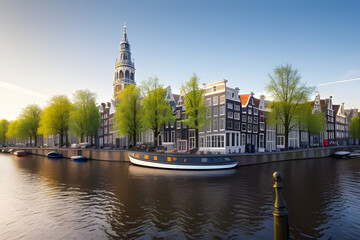 Wall Mural - Amsterdam The Netherlands historical city center and canals