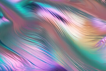 Wall Mural - Holographic foil. Blurred rainbow light refraction texture overlay effect for photo and mock-ups. Iridescent art. Trendy colorful card. Generative ai. 