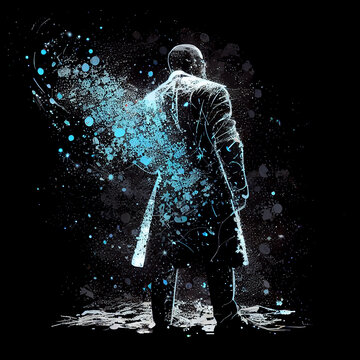 man in the dark particles