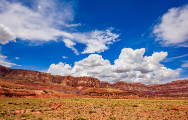 Wall Mural - Storm clouds gather over the Vermilion Cliffs in northern Arizona