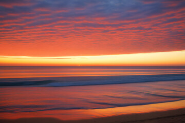 Canvas Print - best sunset at the beach in portugal