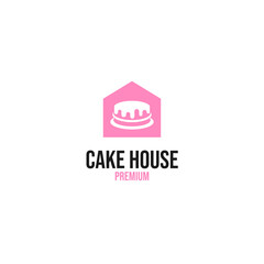 Wall Mural - Vector cake house logo design concept template illustration idea
