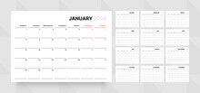 Monthly Calendar Template For 2024 Year. Wall Calendar Grid In A Minimalist Style. Week Starts On Monday. Planner For 2024 Year.