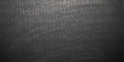 Wall Mural - school background in chemistry .handwritten formulas background.letters and numbers .vector illustra