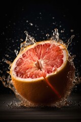 Wall Mural - Juicy grapefruit in water splash