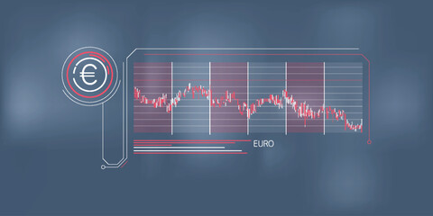 Wall Mural - Simple infographics about the fall of the euro price.