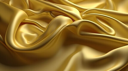 realistic satin silk in soft yellow color. generative ai