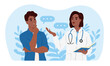 © Nadiia - An African-American female family doctor is talking to an elderly African-American male patient.