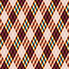 Fototapete - Argyle seamless vector pattern background. Pattern of a rhombuses.