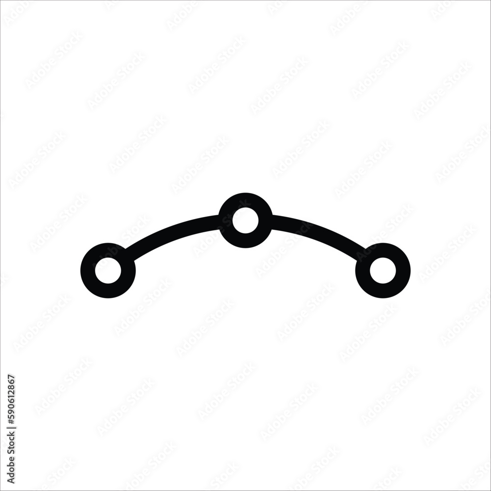 Bezier curve icon. Anchor point flat sign design. Bezier line curves ...