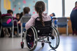 © Poter - children disabled person in wheelchairs at school, inclusive education generative ai