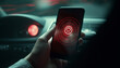 © Jeronimo Ramos - Driving at night, touch screen controls car generated by AI