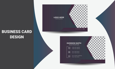 modern business card design . double sided business card design template ,horizontal simple clean template vector design,