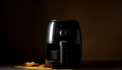 Sticker - Shiny metallic coffee maker, hot black coffee brew generated by AI