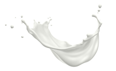 white milk wave splash with splatters and drops. ai. cutout on transparent