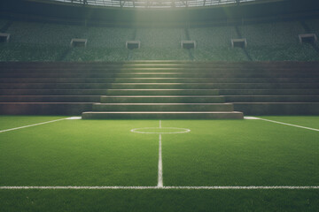 Wall Mural - Platform or podium in soccer stadium for award ceremony and match competition winners