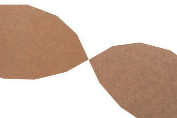 Wall Mural - cut polygon plain brown paper shapes on a white (backlit) background