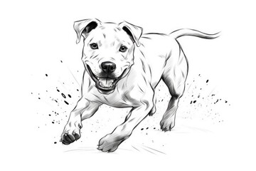 Coloring page outline of cartoon cute little puppy dog. illustration coloring book for kids. Generative AI