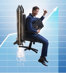 Wall Mural - Businessman in financial growth concept
