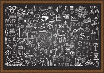 business doodle on chalkboard